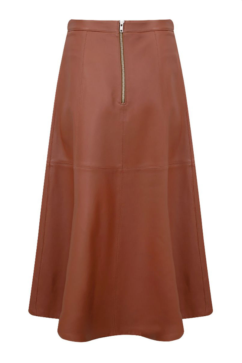 Brown leather skirt australia deals