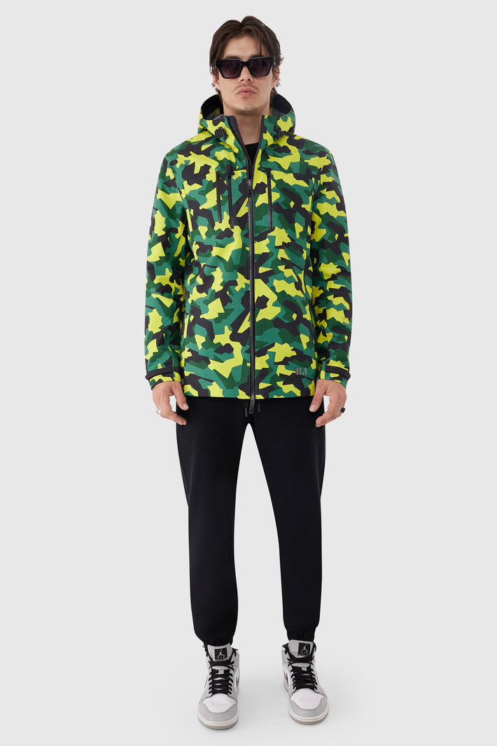 Printed technical Hooded Jacket