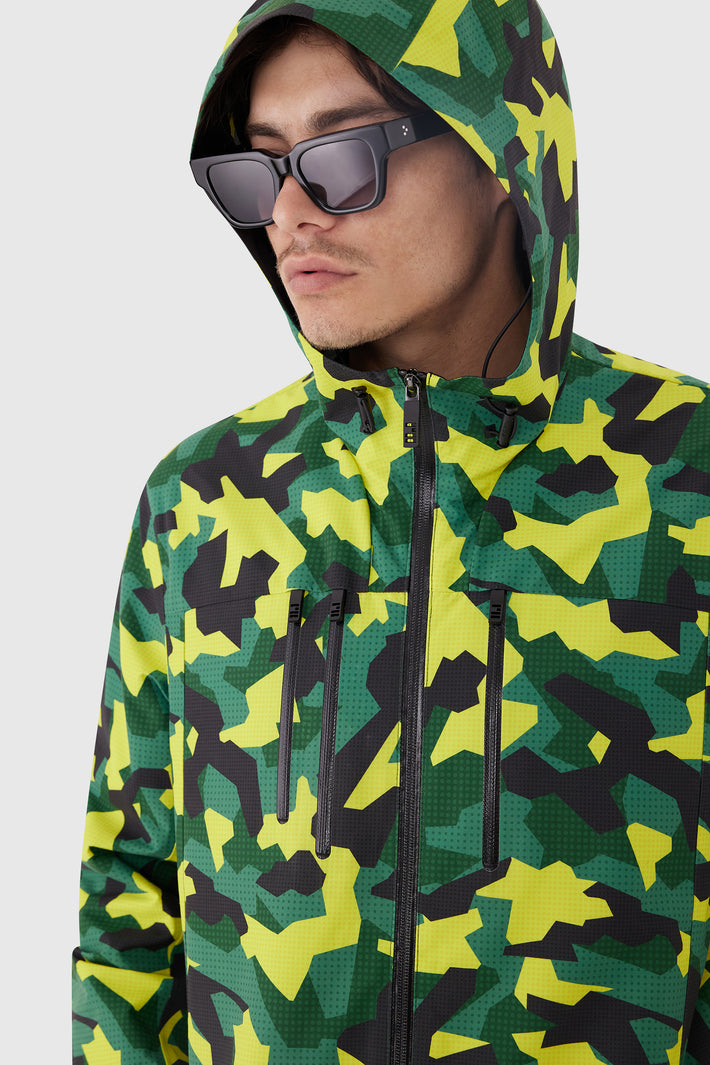 Printed technical Hooded Jacket
