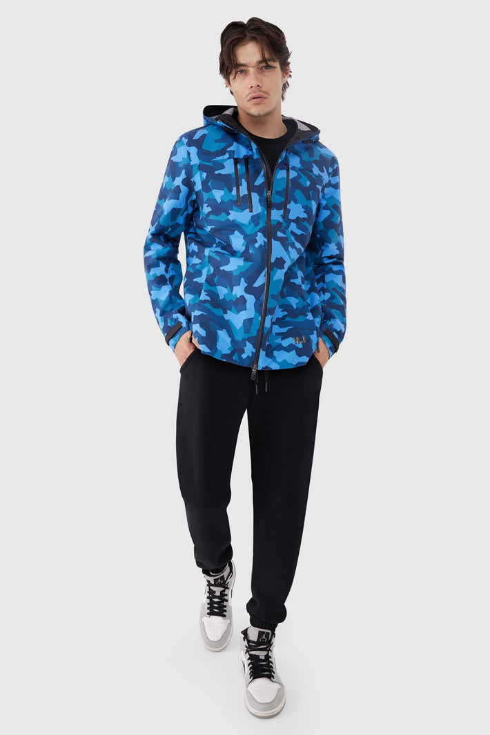 Printed technical Hooded Jacket