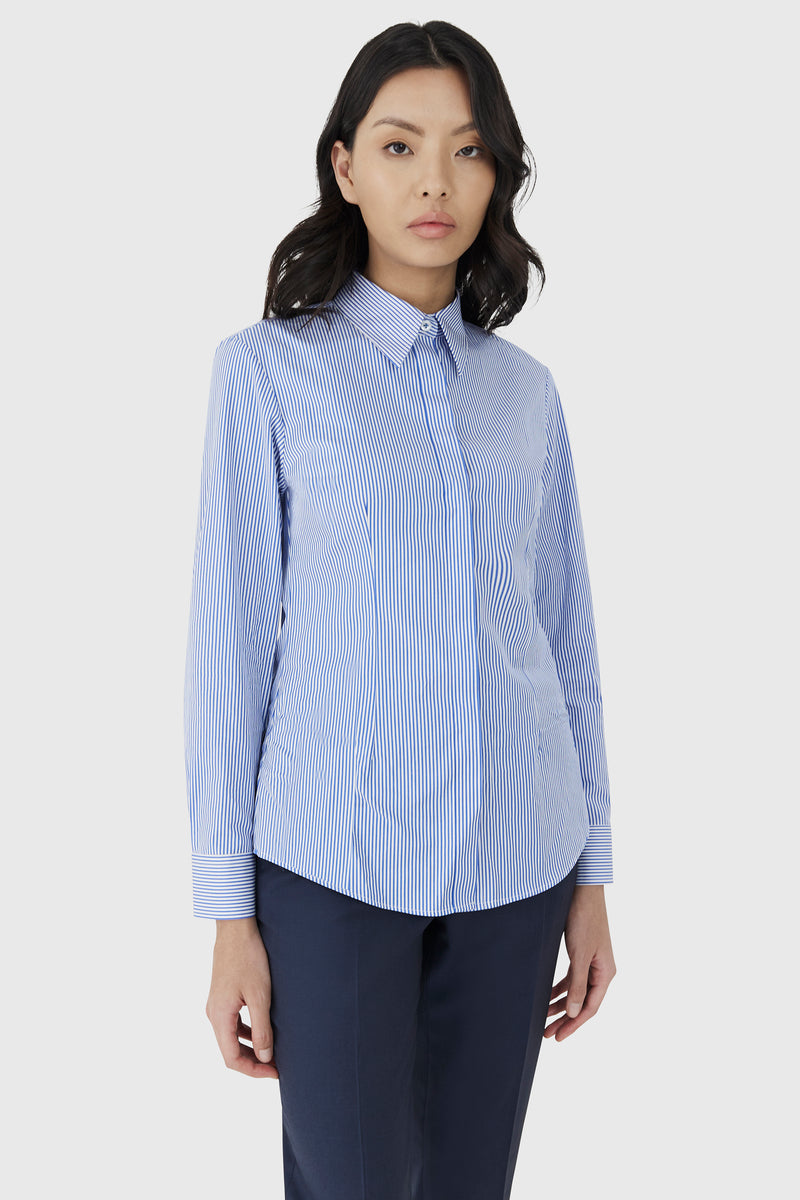 Tara Shirt Stripe Blue – Farage