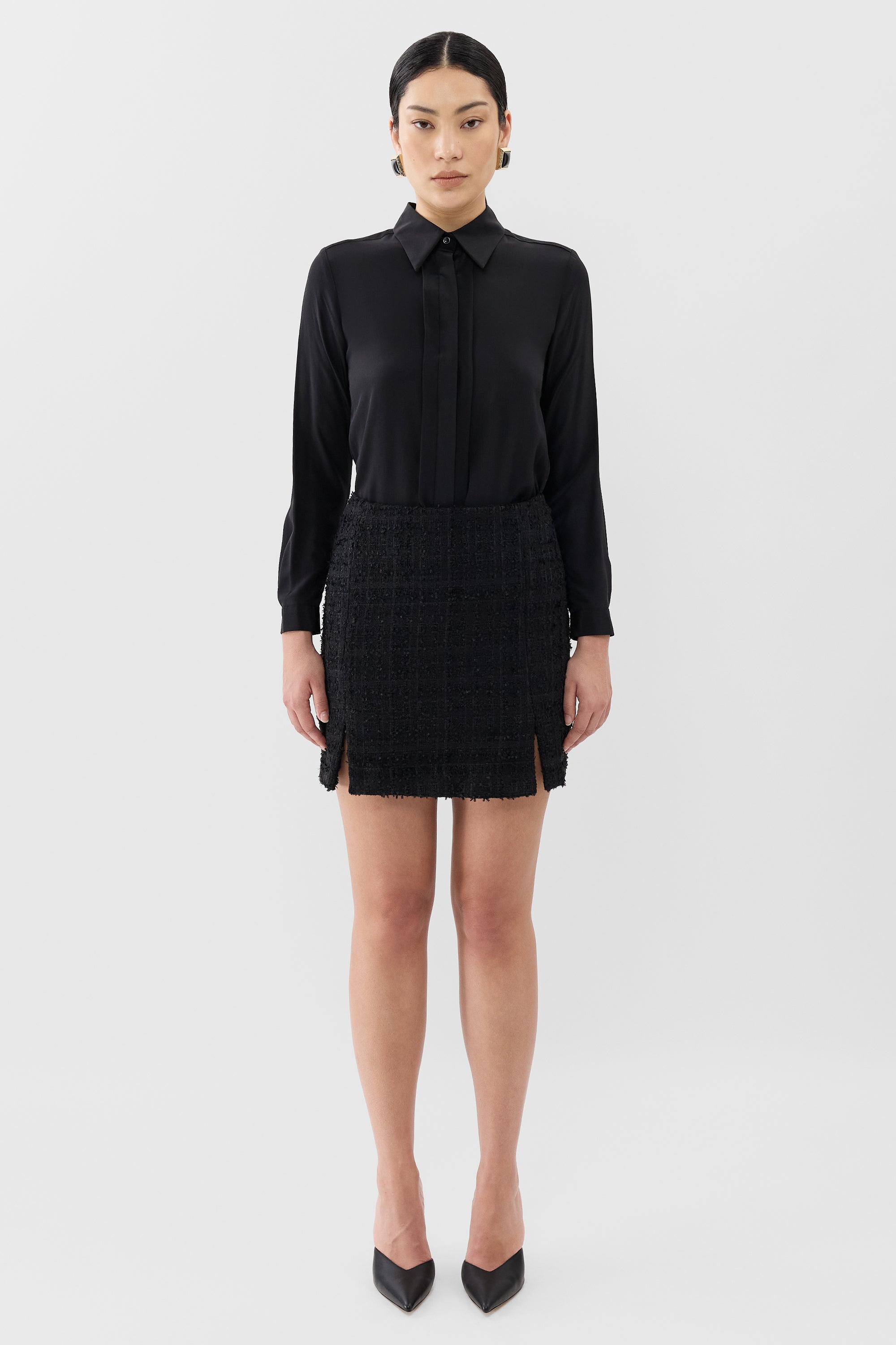 Charlotte Tweed Mini Skirt BLACK Mサイズ Tweed Mini Skirt – Farage