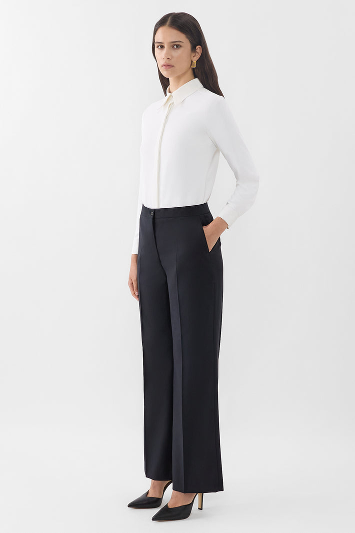 Fine Wide Leg Trouser