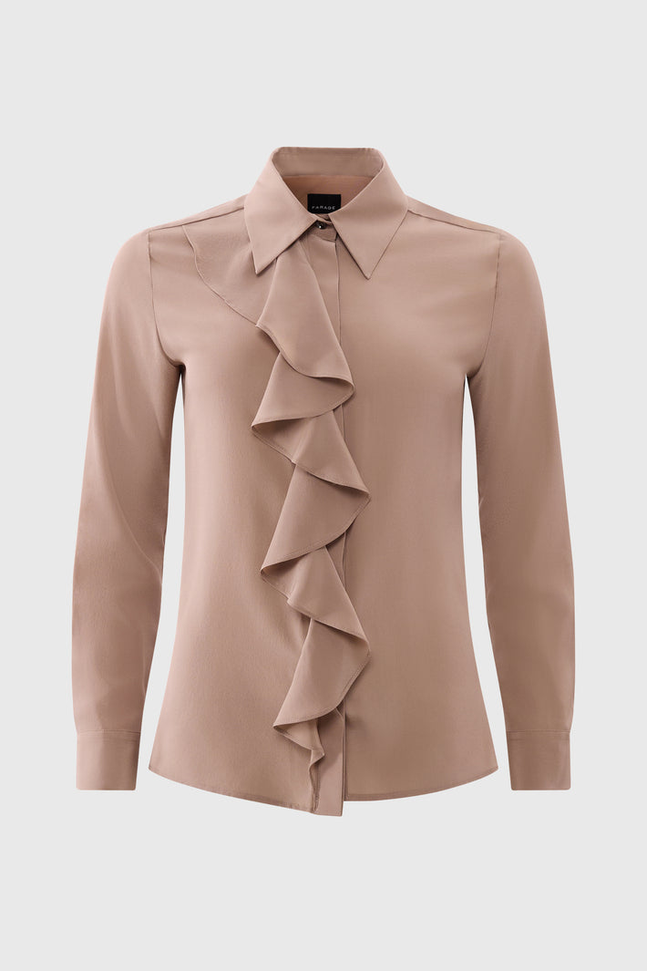 Ruffle Silk Shirt
