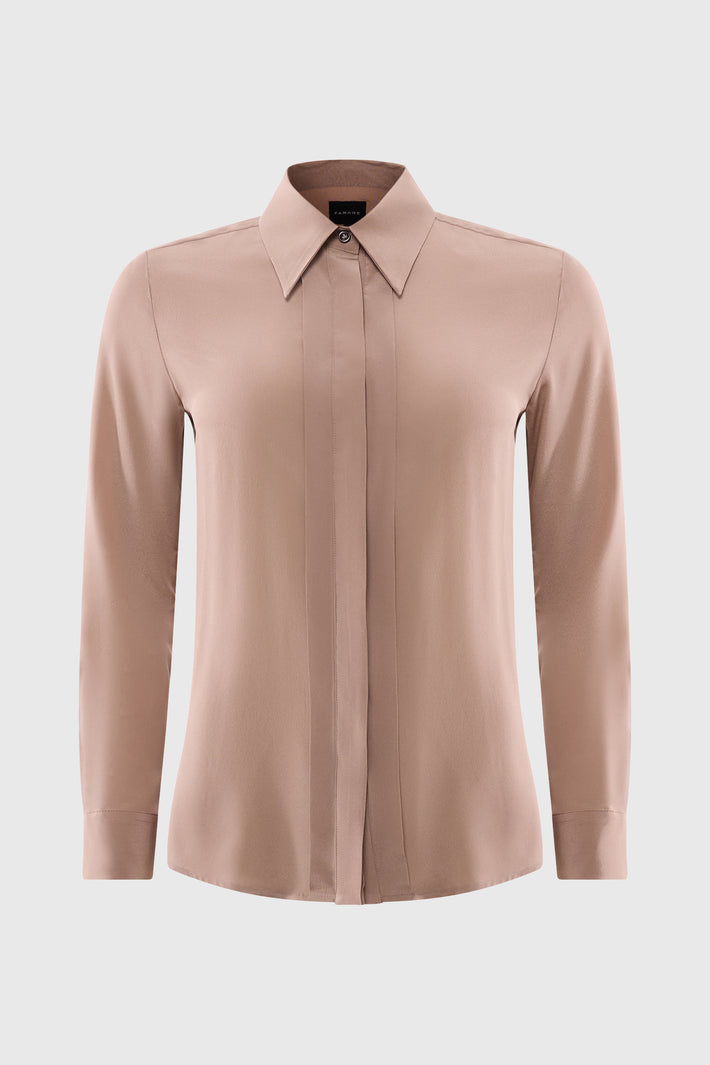 Single Pleat Silk Shirt