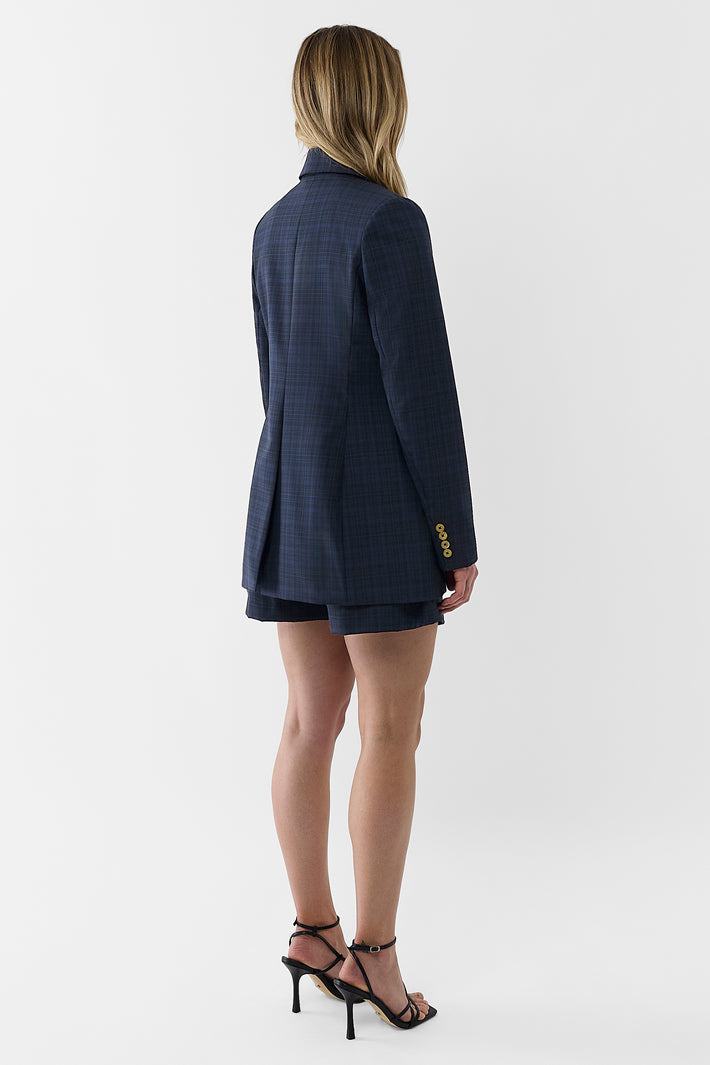 Check Double Breasted Blazer