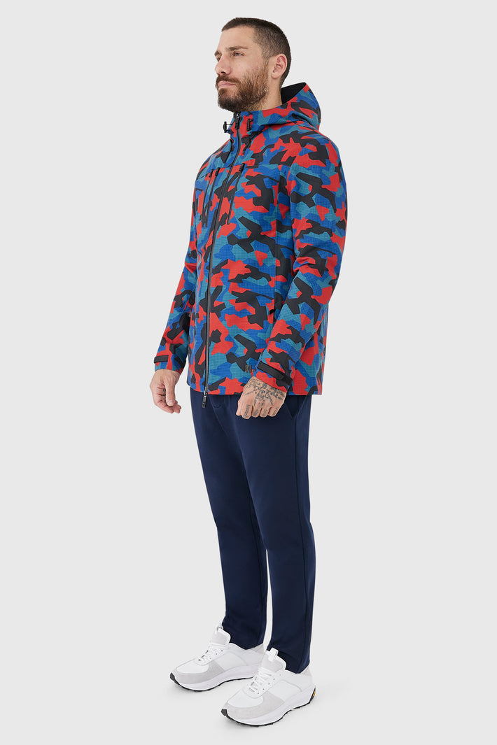 Printed technical Hooded Jacket