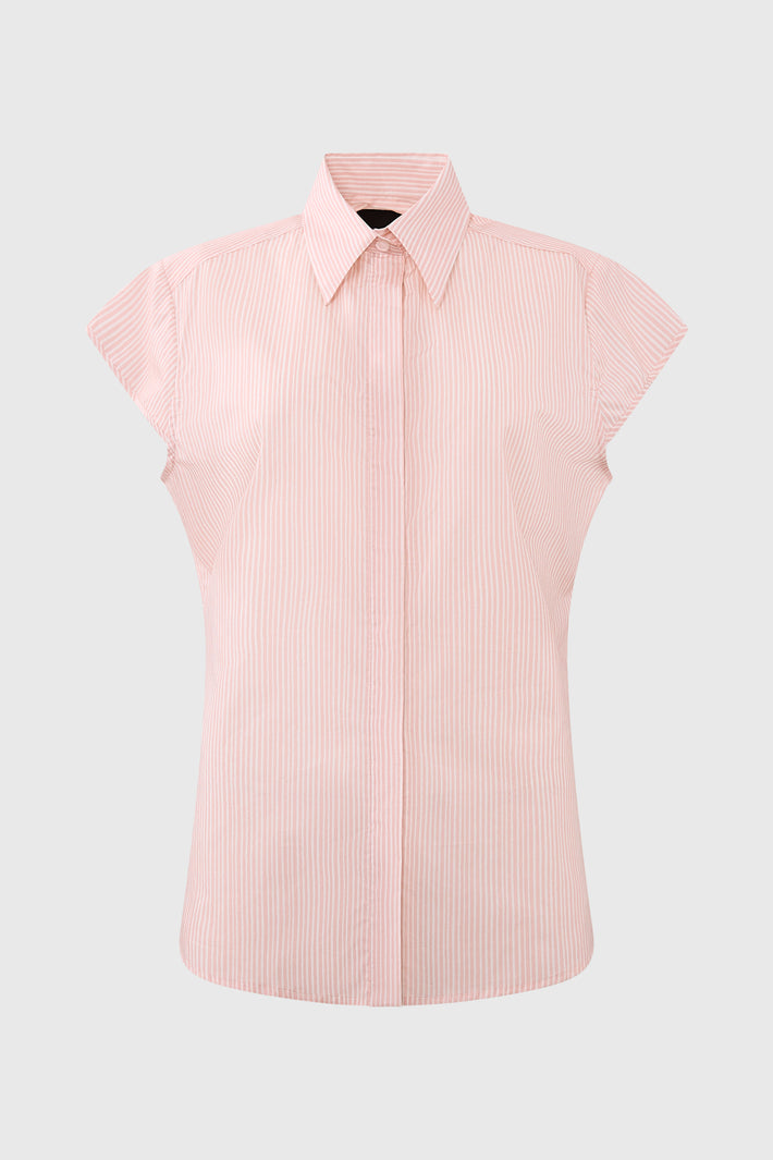 Cap Sleeve Stripe Shirt