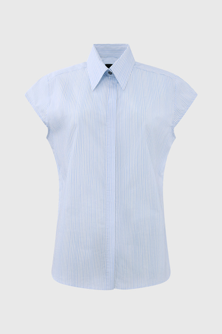 Cap Sleeve Stripe Shirt
