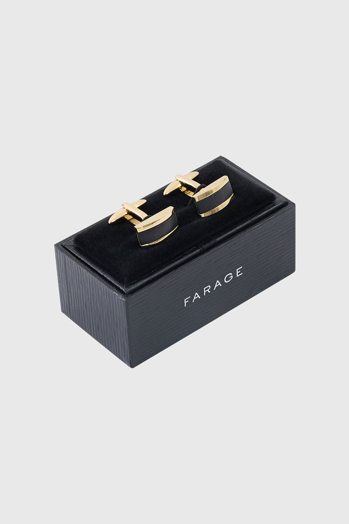 Ion Plated Gold and Wood Cufflinks