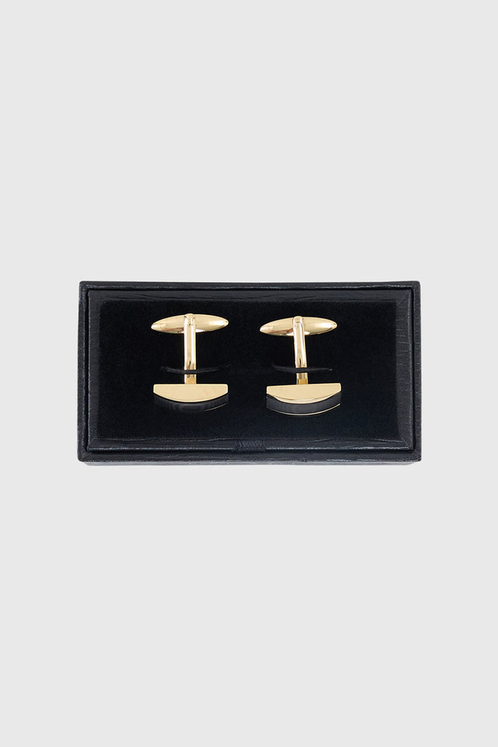 Ion Plated Gold and Wood Cufflinks