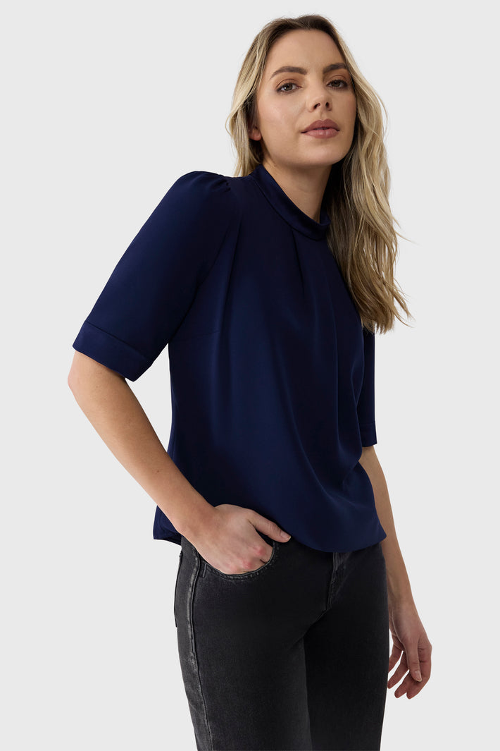 Crepe Short Sleeve Top