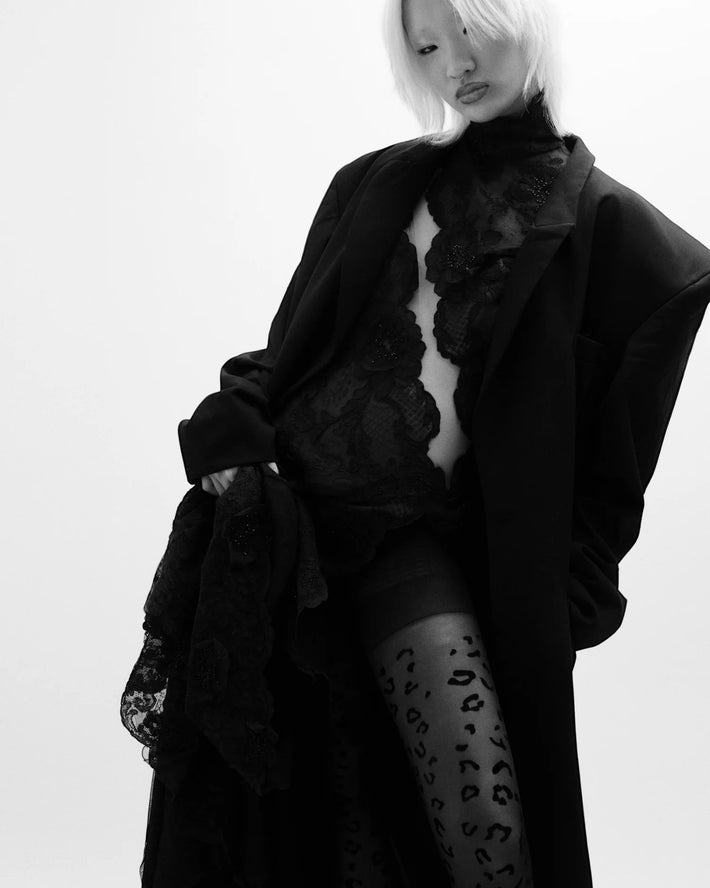 High Heel Jungle Leopard Print Tights