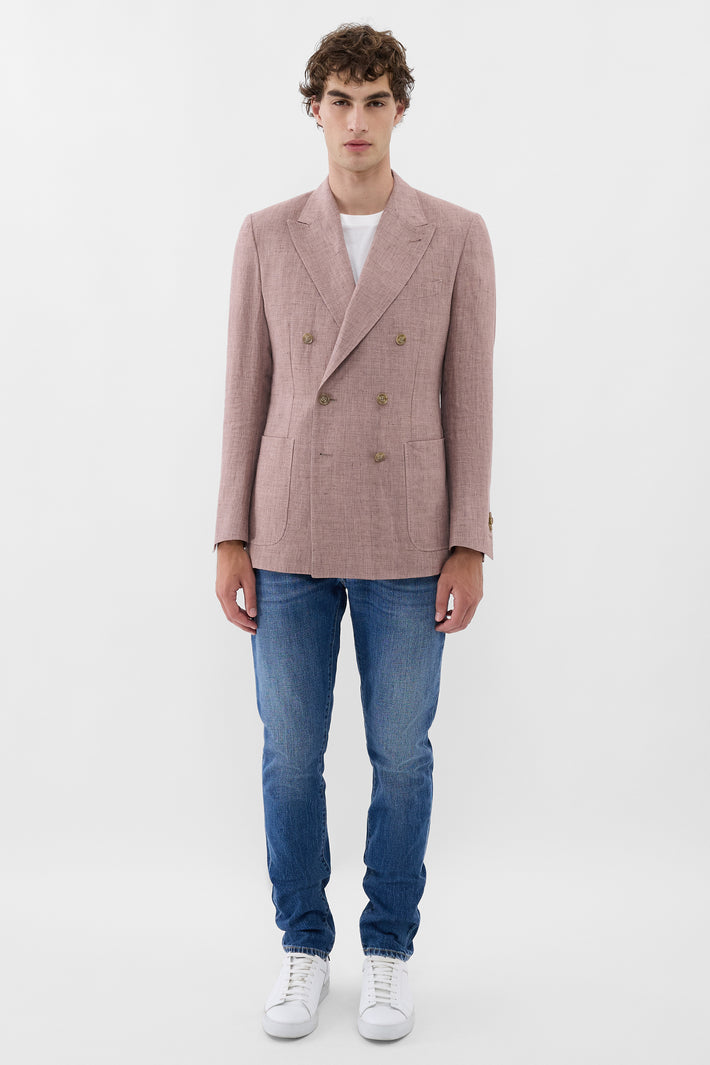 Milan Linen Double Breasted Blazer