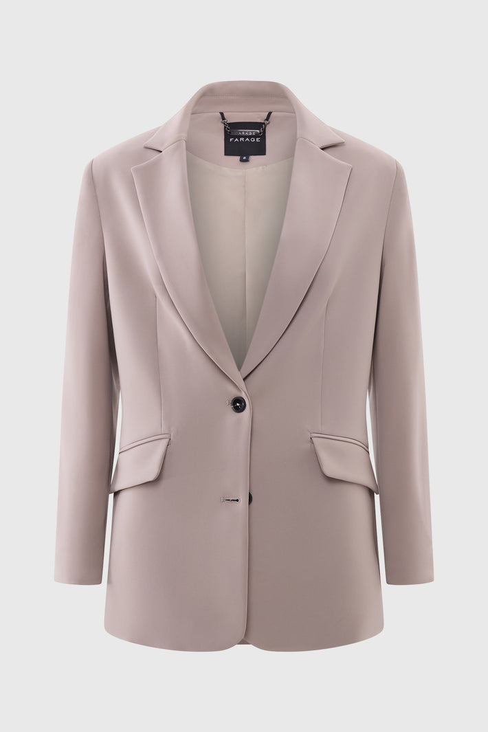 Mushroom Twill Oversized Blazer