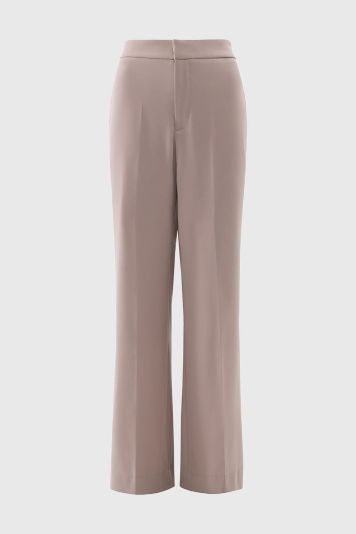 Mushroom Twill Wide Leg Trouser