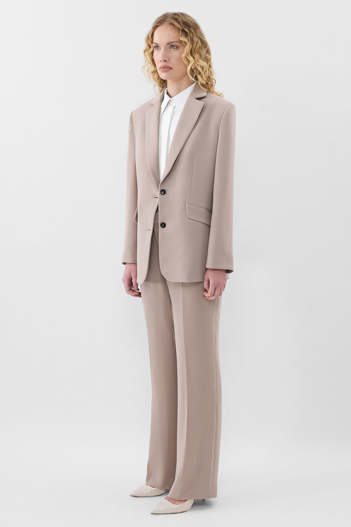 Mushroom Twill Oversized Blazer