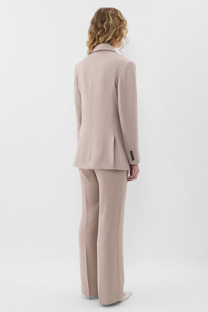 Mushroom Twill Oversized Blazer