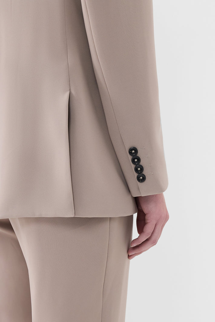 Mushroom Twill Oversized Blazer
