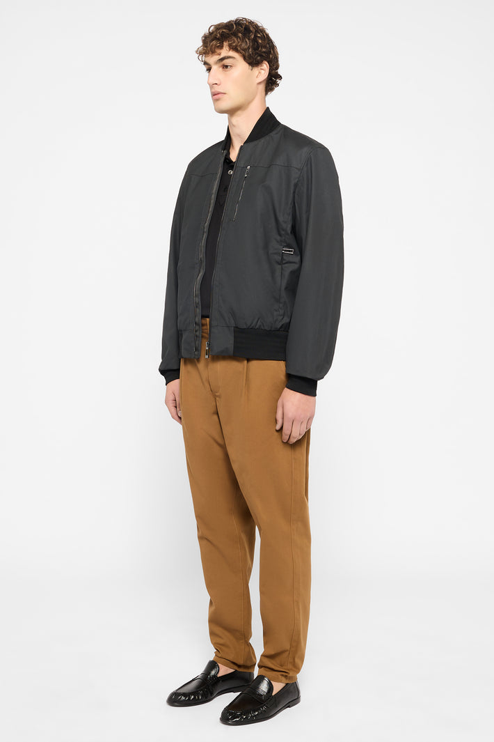 Wax Cotton Bomber Jacket