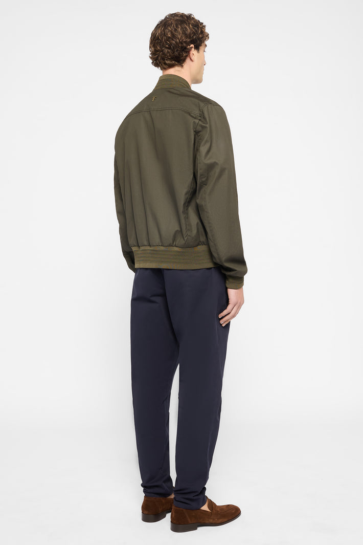 Wax Cotton Bomber Jacket