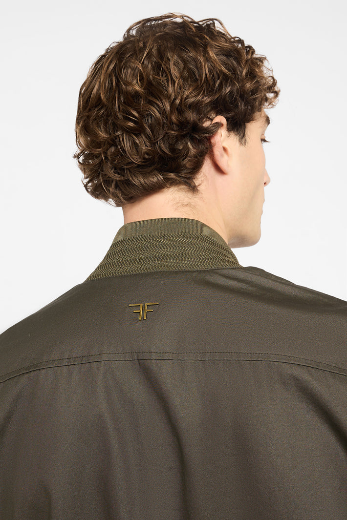 Wax Cotton Bomber Jacket