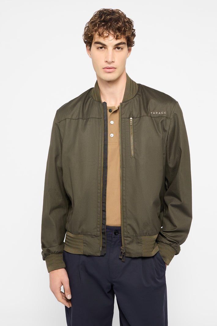 Wax Cotton Bomber Jacket