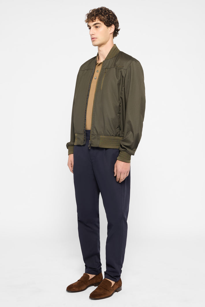 Wax Cotton Bomber Jacket