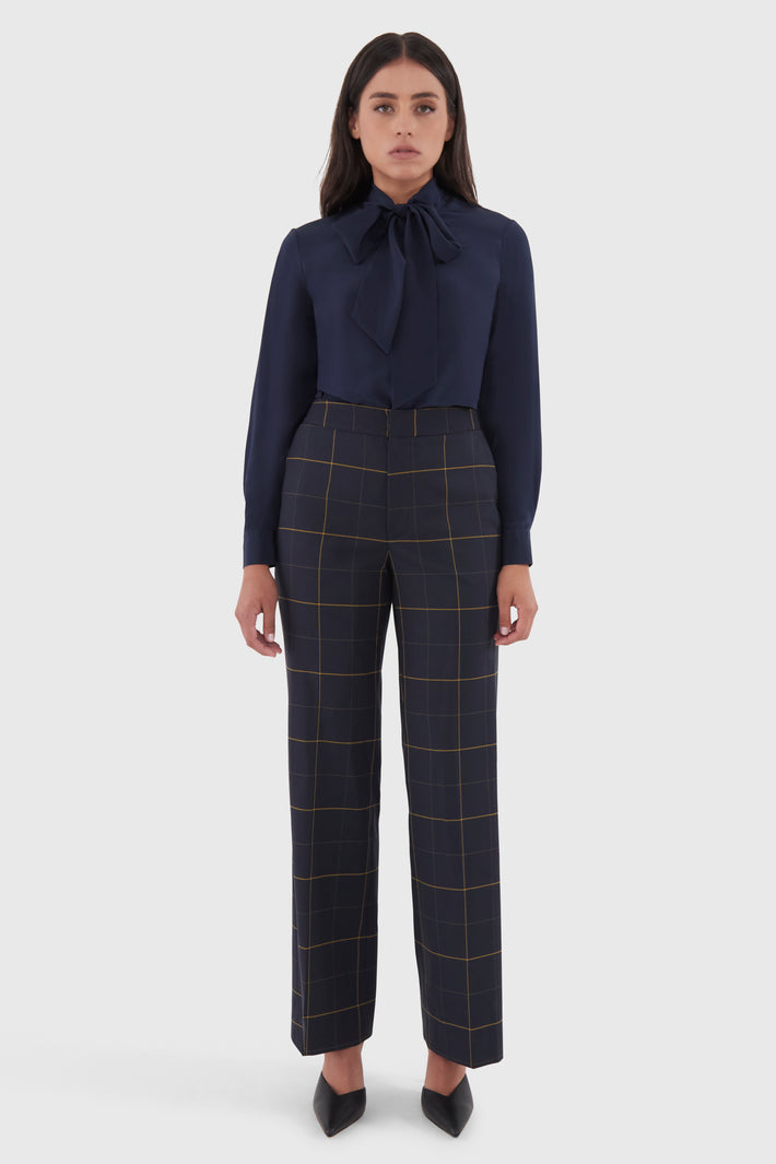Norah Bow Blouse Navy