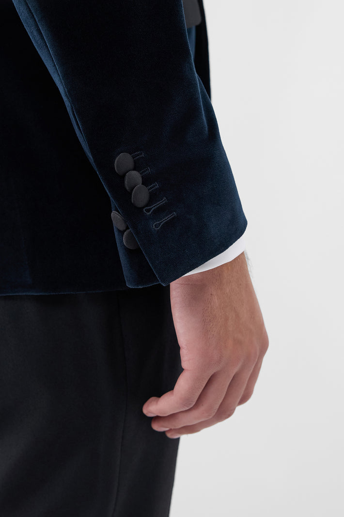 London Velvet Double-Breasted Blazer