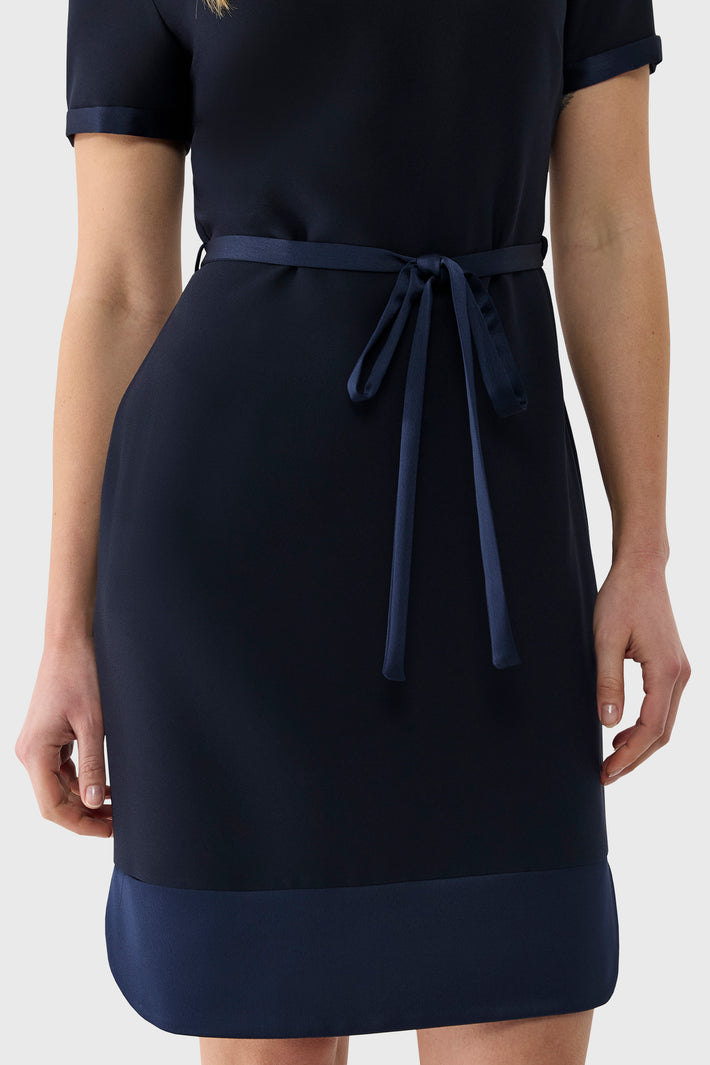 Satin Crepe Shift Dress