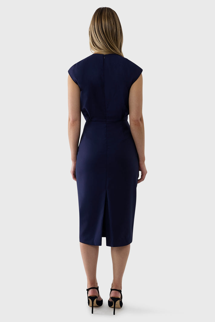 Gathered Waist Tailored Dress