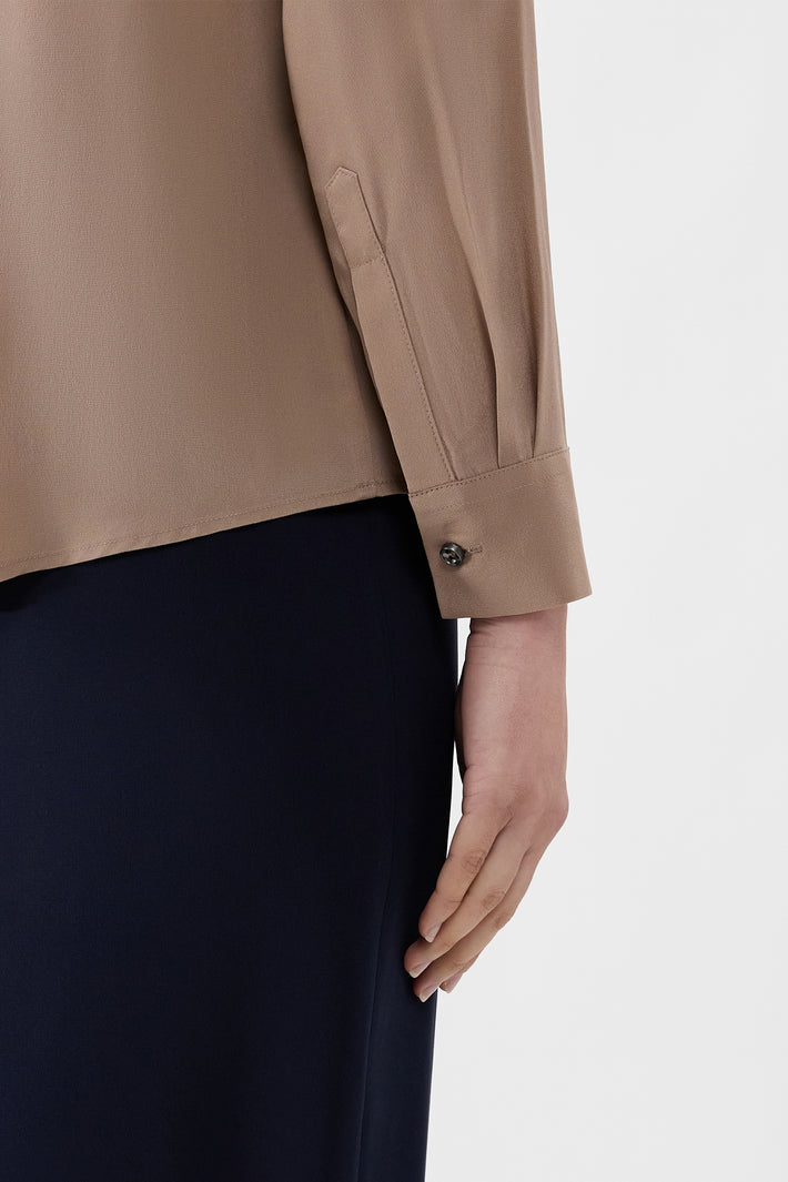 Single Pleat Silk Shirt