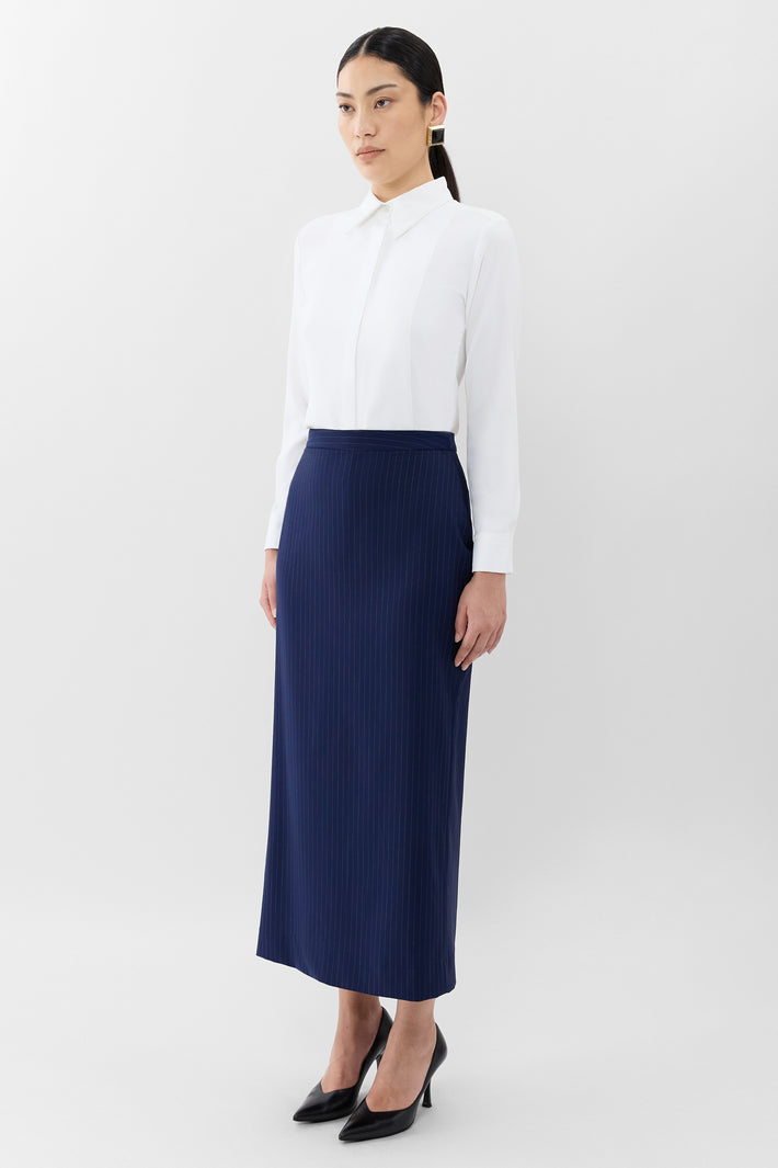 Pinstripe Maxi Skirt