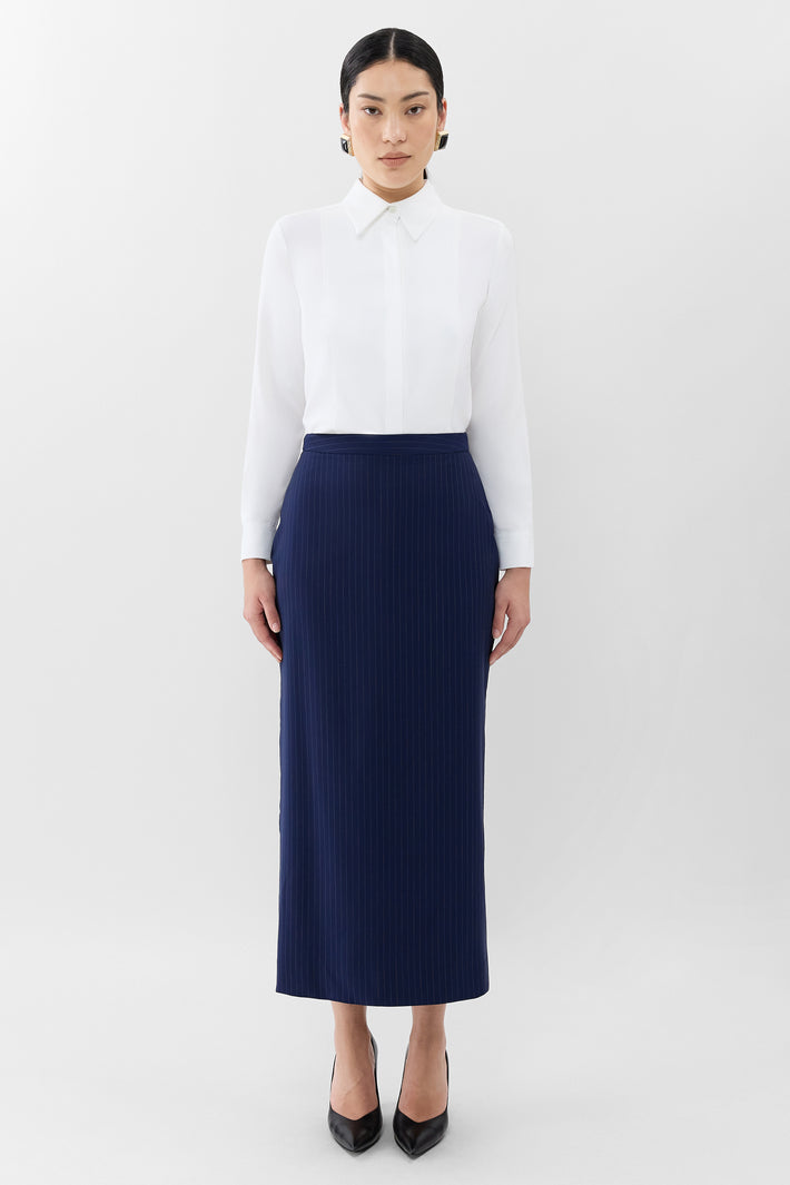 Pinstripe Maxi Skirt