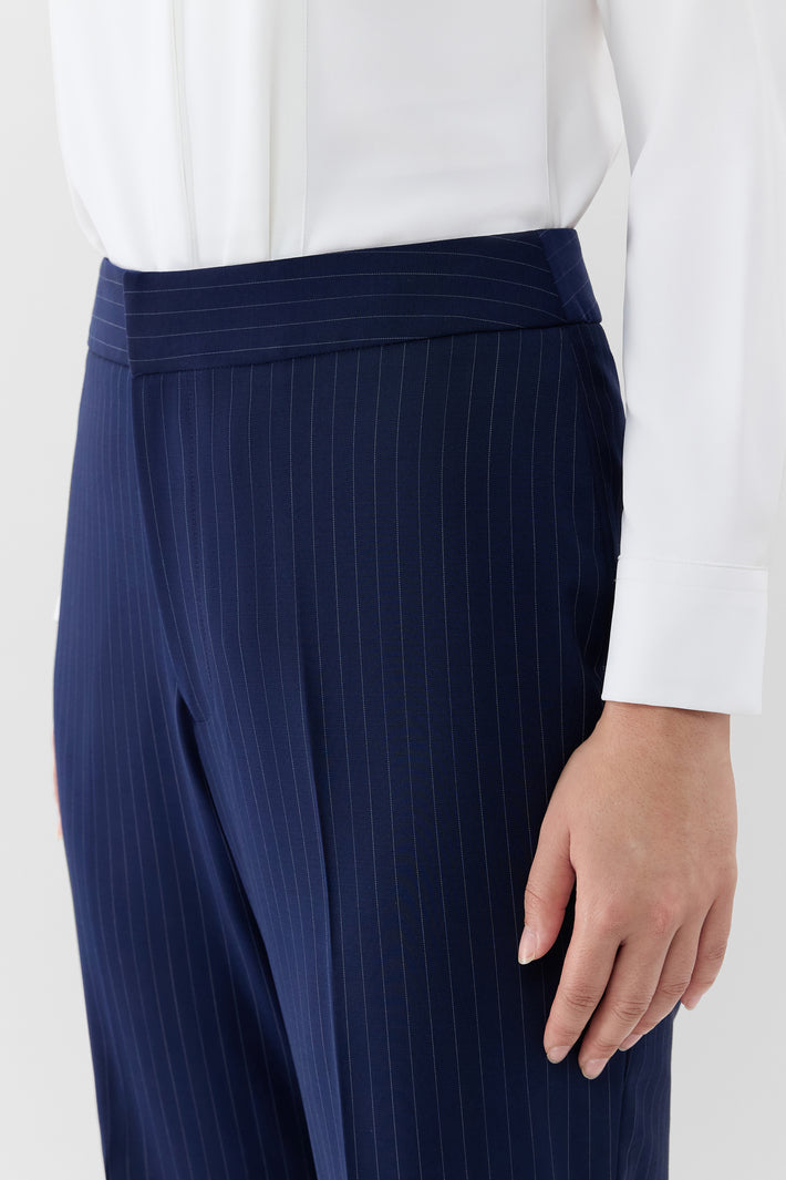 Pinstripe Wide Leg Trouser