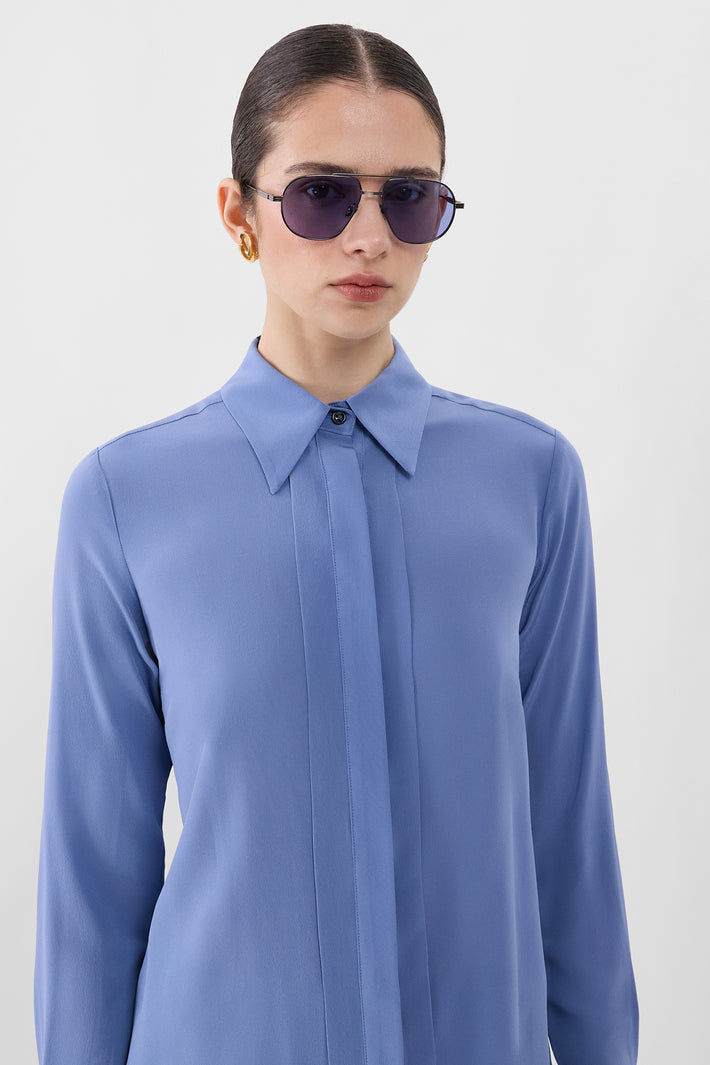 Single Pleat Silk Shirt