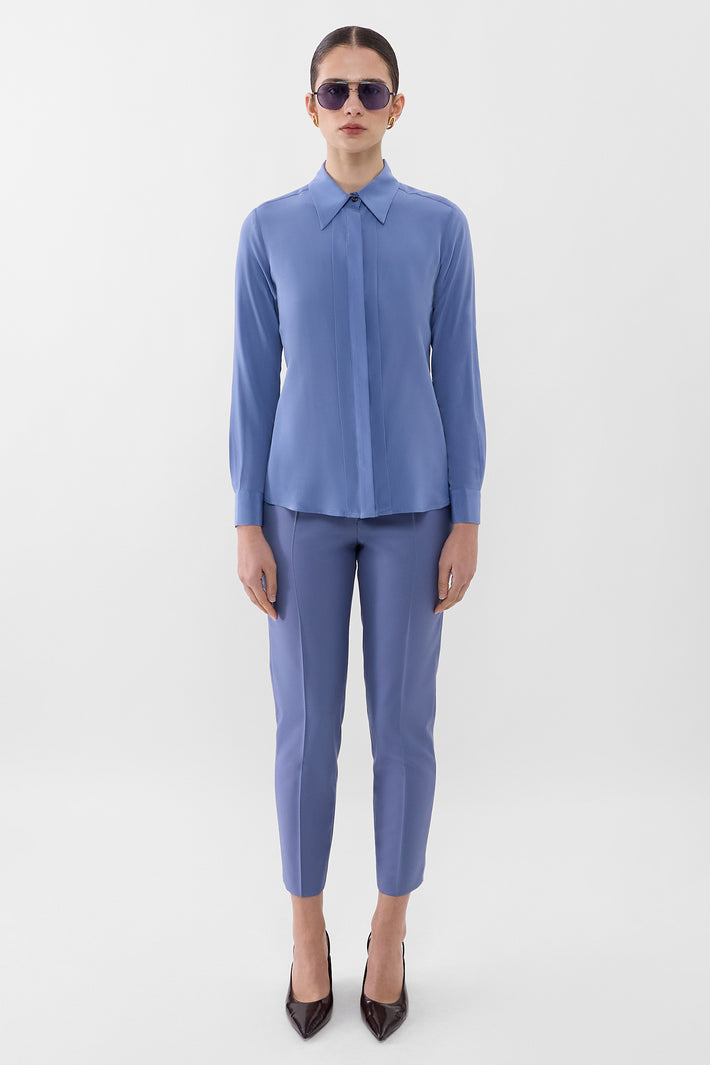 Single Pleat Silk Shirt