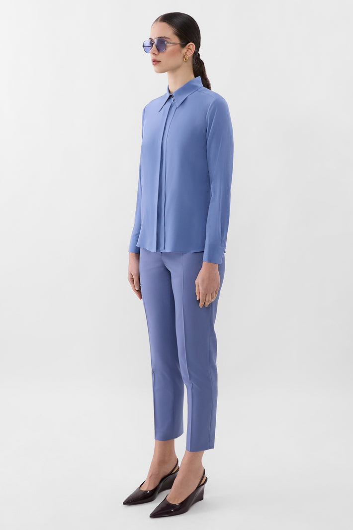 Single Pleat Silk Shirt