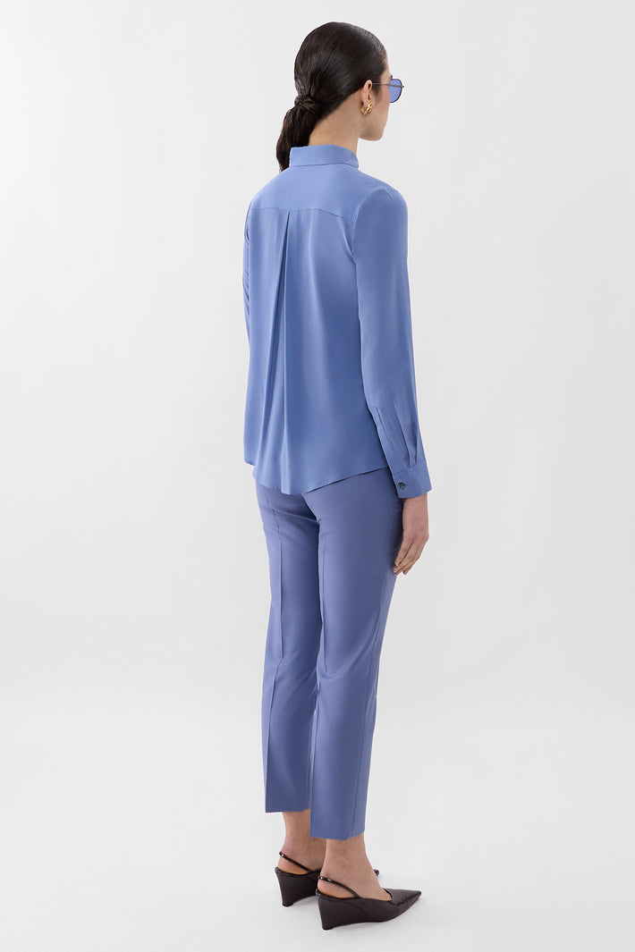 Single Pleat Silk Shirt