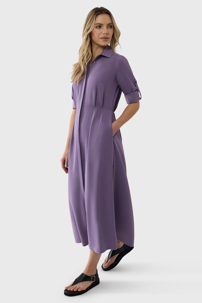 Cinched Waist Shirtdress