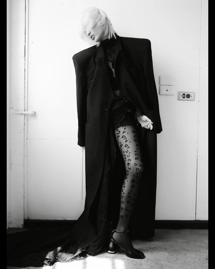 High Heel Jungle Leopard Print Tights