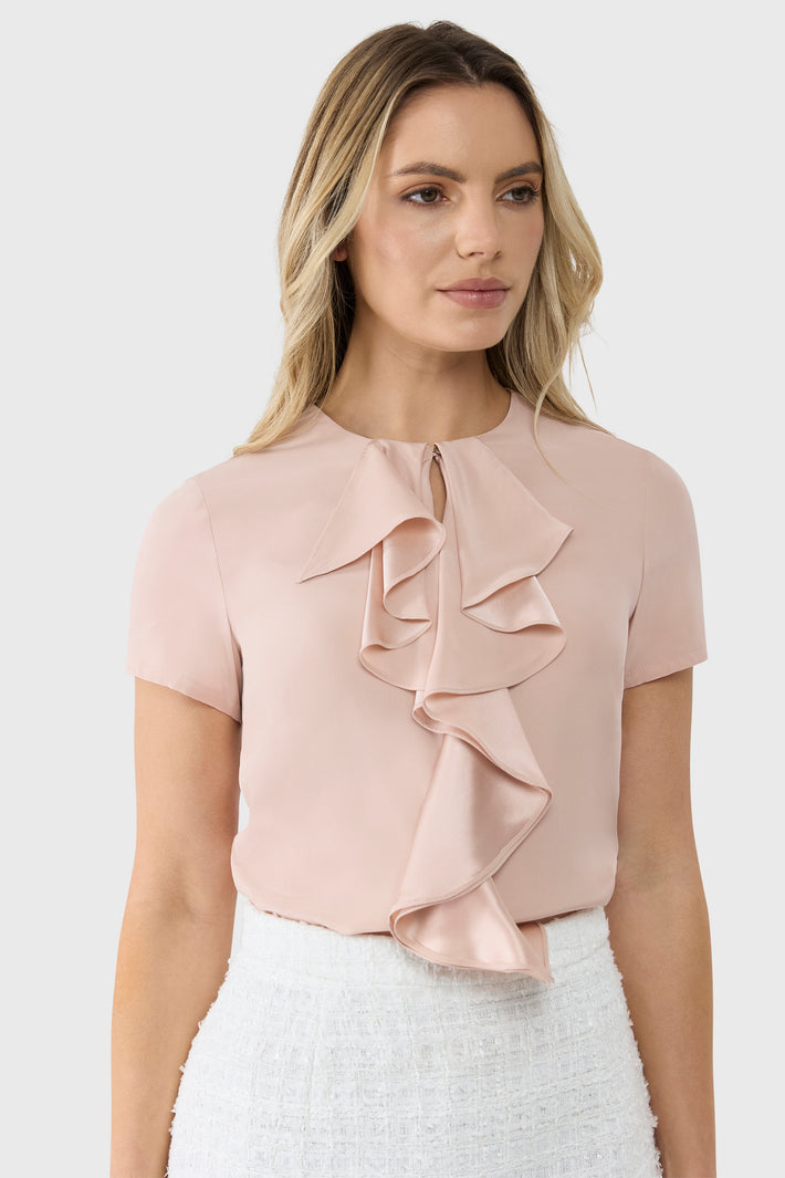 Ruffle Silk Top