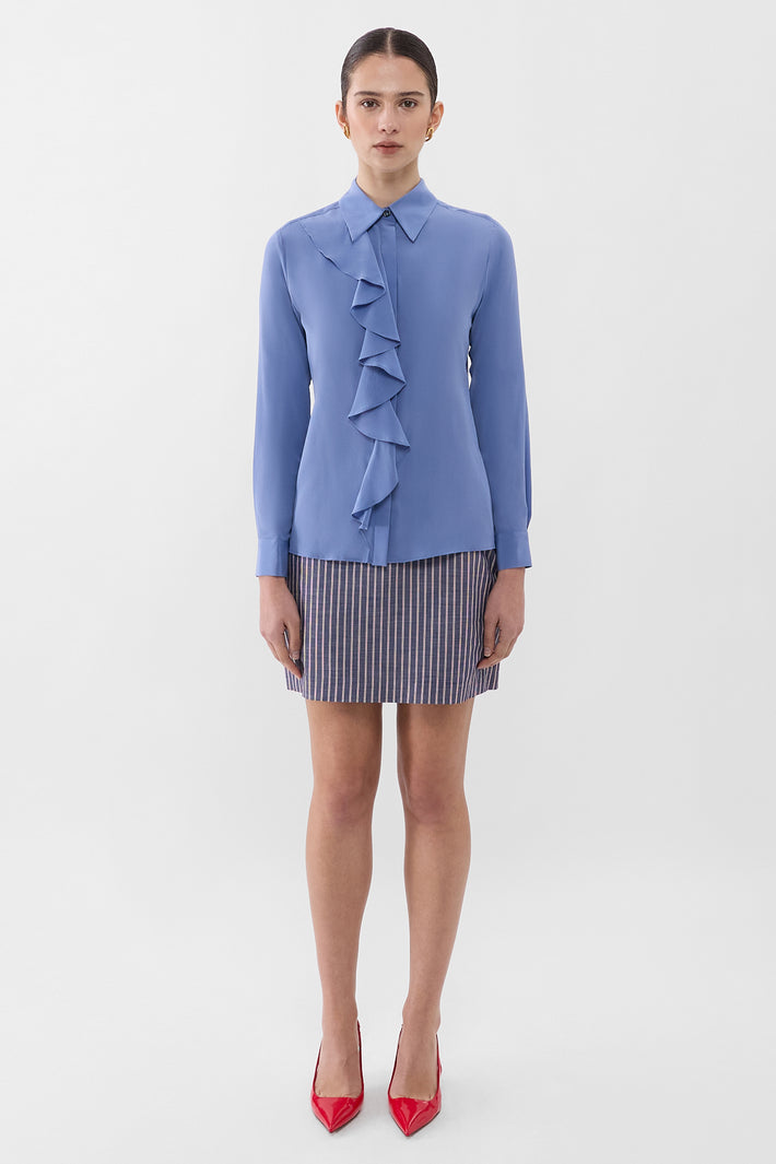 Ruffle Silk Shirt