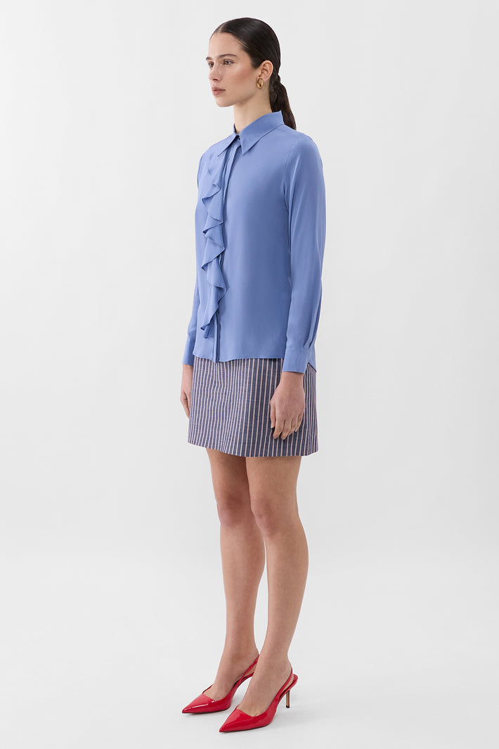 Ruffle Silk Shirt