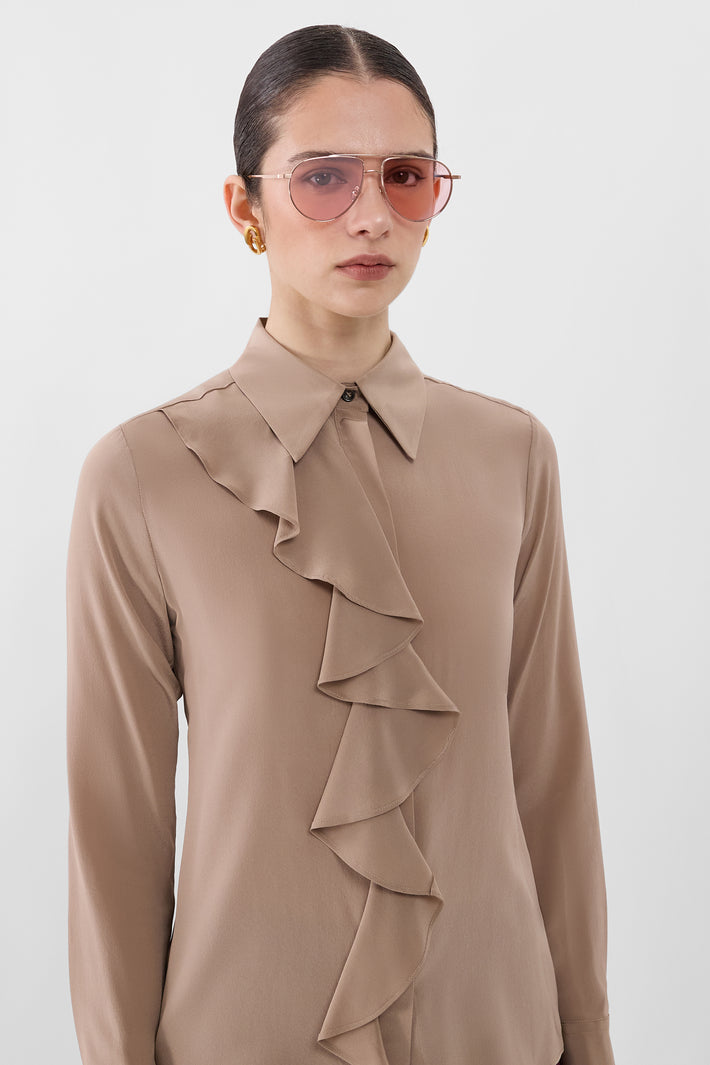 Ruffle Silk Shirt – Farage