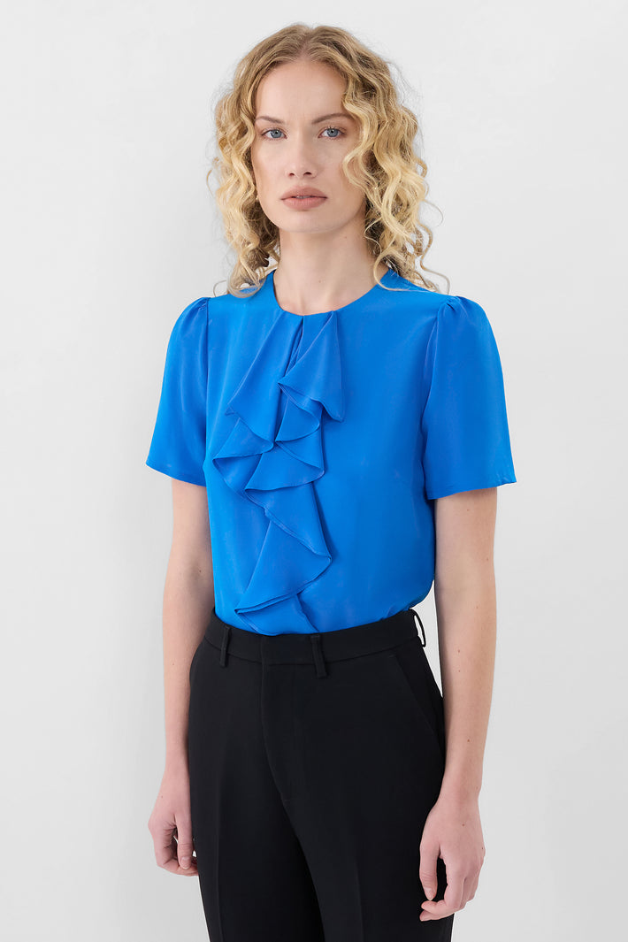 Ruffle Silk Top