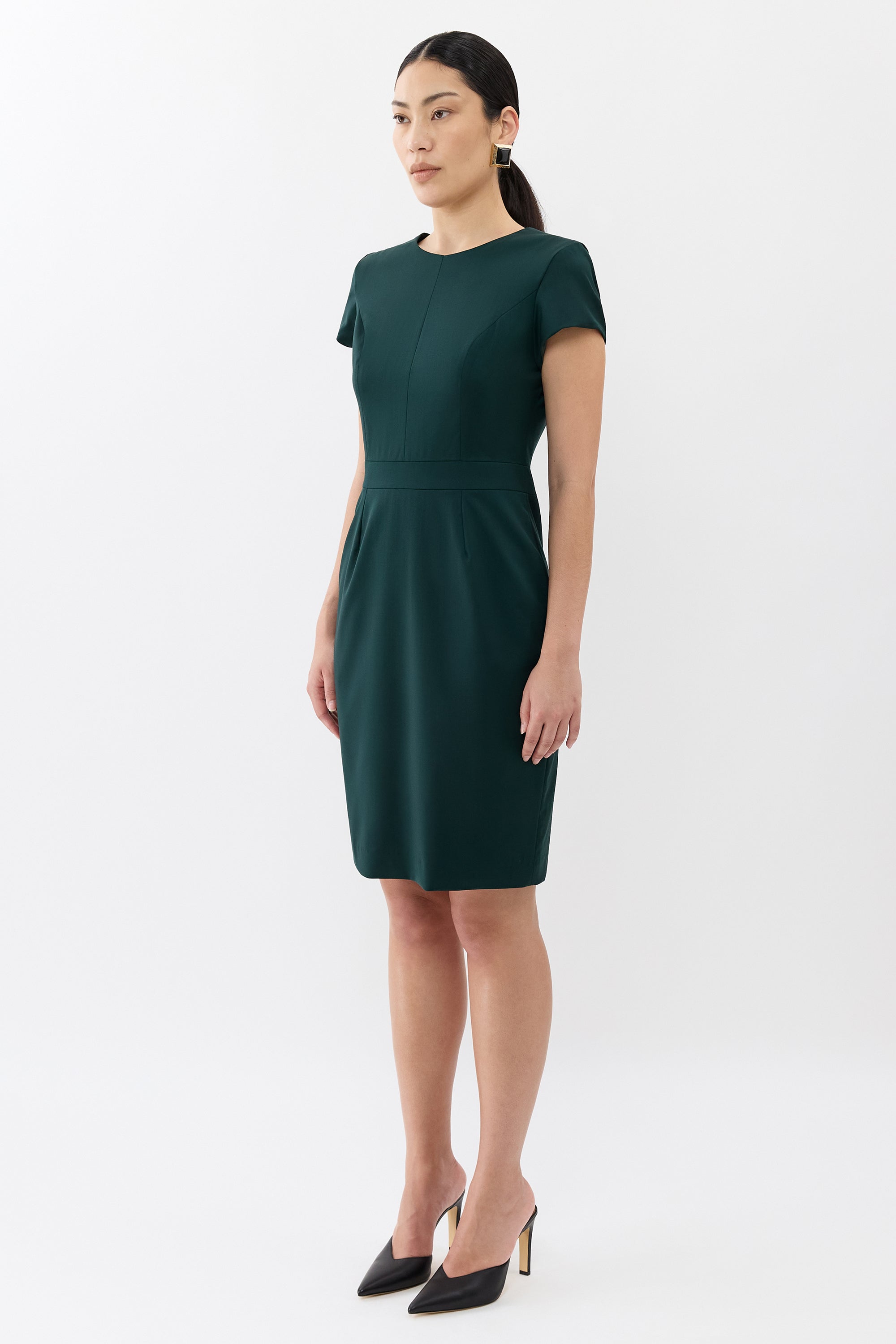 green cap sleeve dress Mae Teal Green Embellished Cape Sleeve Maxi Dress – Frock and Frill main image 0