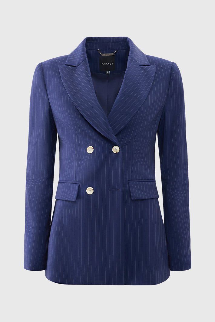 Double Breasted Pinstripe Blazer