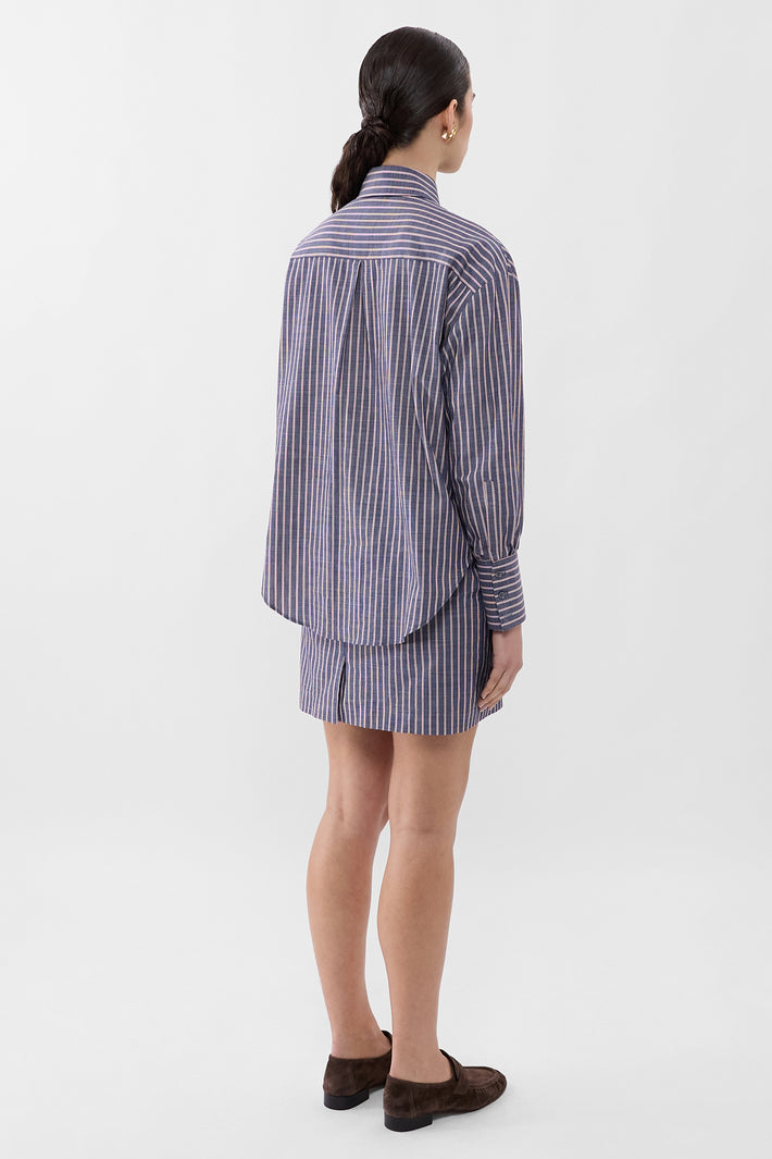 Chambray Stripe Oversized Shirt